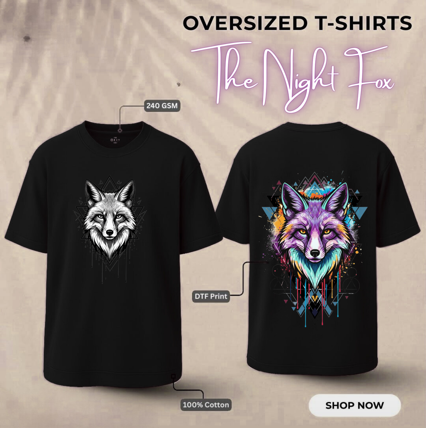 THE NIGHT FOX Oversized T-Shirt